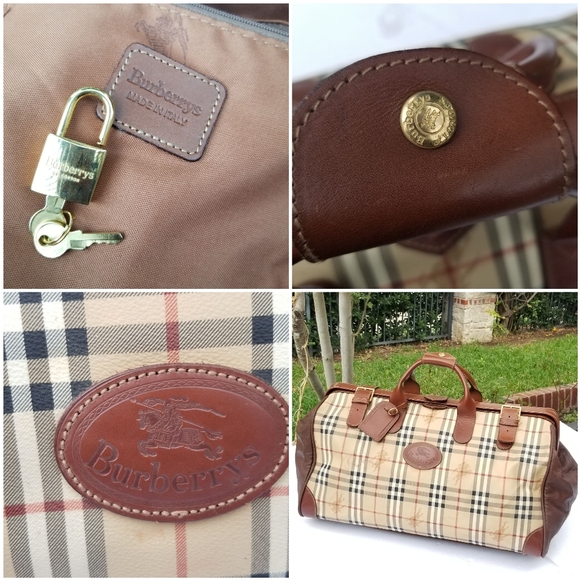 Rare Vintage Burberry Haymarket Gentleman Doctor style boston Travel Duffle bag - Picture 16 of 16